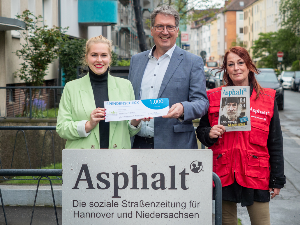 Katharina Sterzer, Christian Weske, Asphalt-Verkäuferin Kathrin (v.l.n.r.)